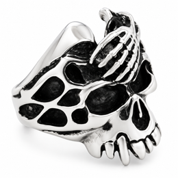 R178 Stainless Steel Acid Head Biker Ring