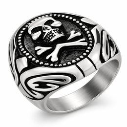 R195 Stainless Steel Poison Ivy Biker Ring