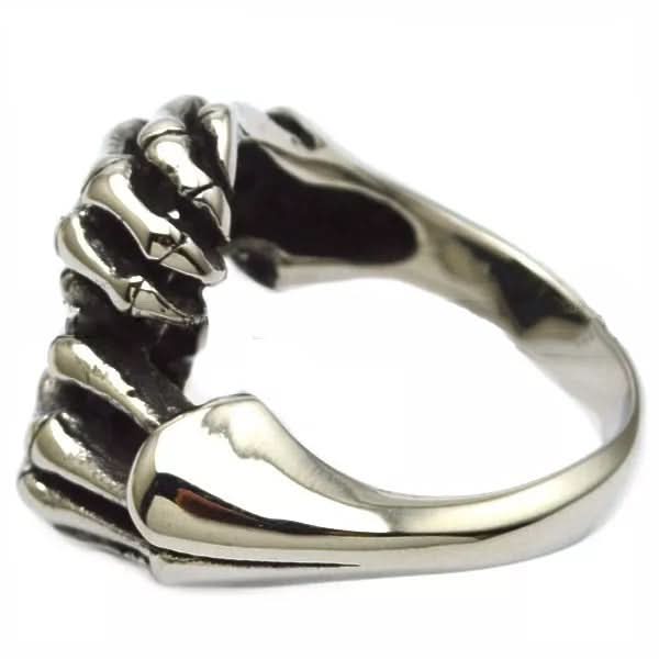 R32 Stainless Steel Skull Fingers Biker Ring