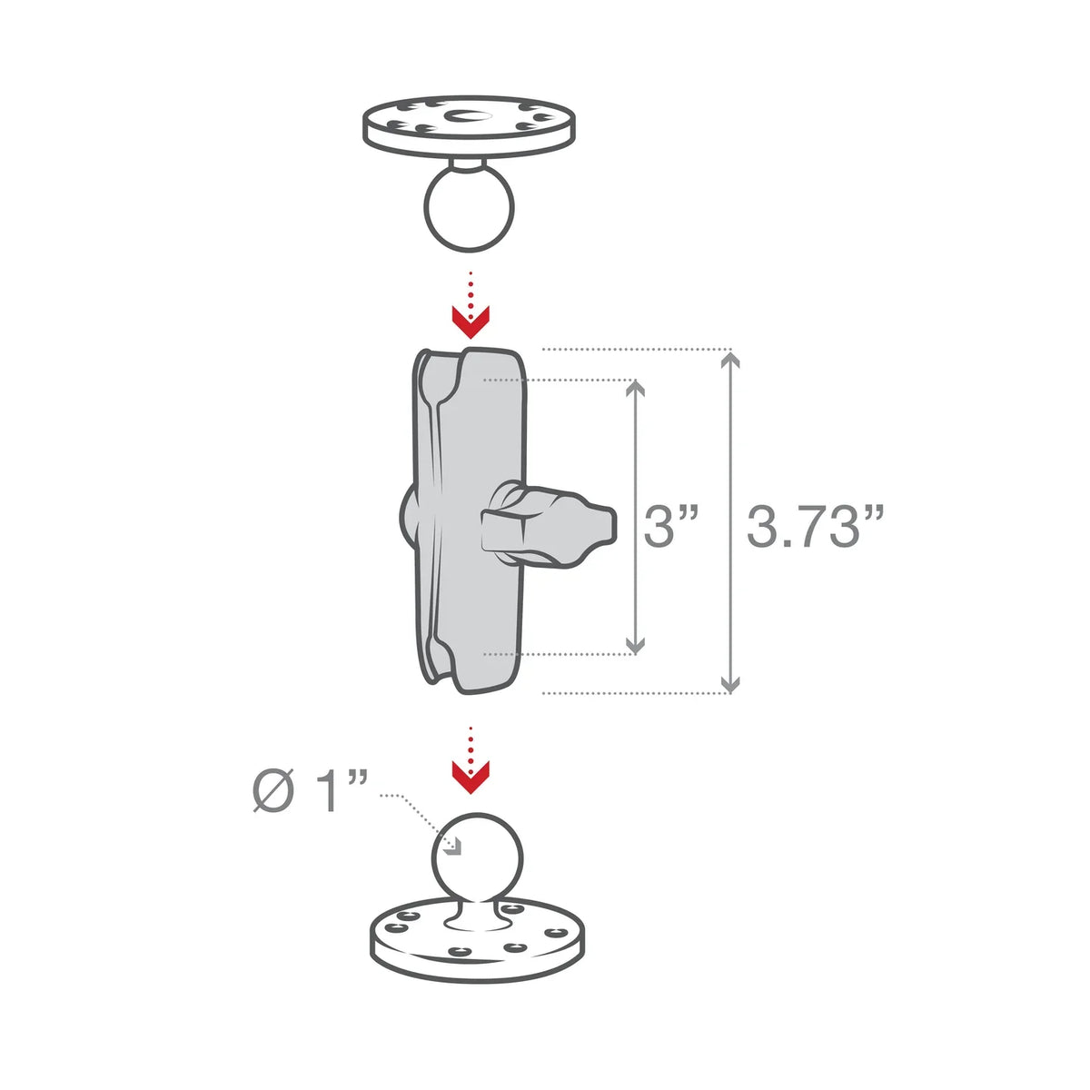 RAM® Double Socket Arm - B Size Medium