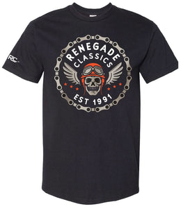 RC Chain Skull Graphic Mens Motorcycle T Shirt