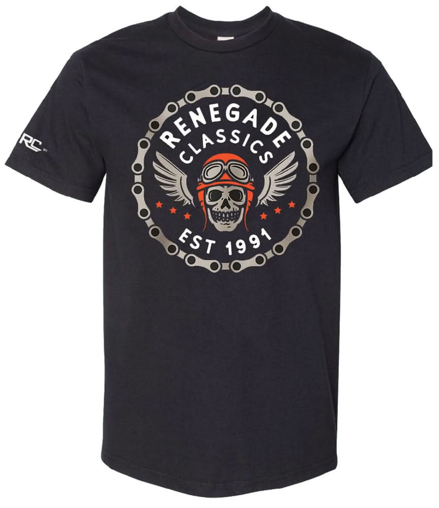 RC Chain Skull Graphic Mens Motorcycle T Shirt