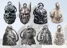 Collection of silver Viking-style pendants on a white background