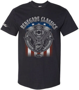 RC Renegade Classics Flag Graphic Mens Motorcycle T-Shirt
