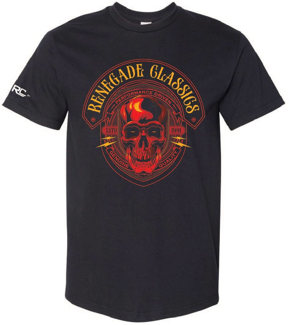 RC Renegade Classics Red Skull Mens Motorcycle T-Shirt