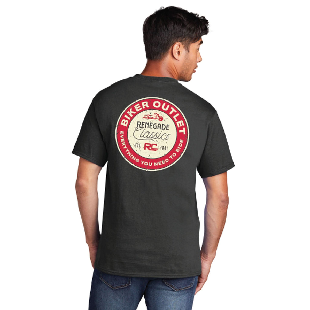 RC Retro Sign Black Mens Motorcycle T-Shirt