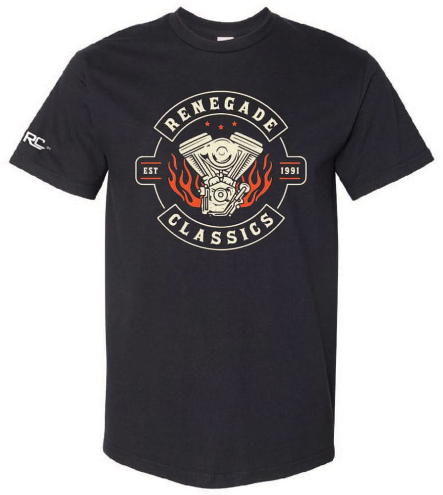 RC Rocker Vintage Black Mens Motorcycle T-Shirt