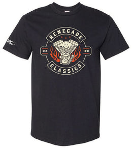 RC Rocker Vintage Black Mens Motorcycle T-Shirt