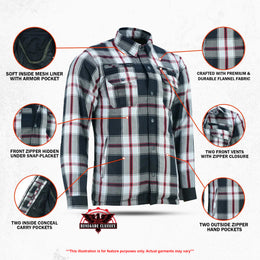 Sawyer Armored Men's Motorcycle Flannel Shirt - Features
