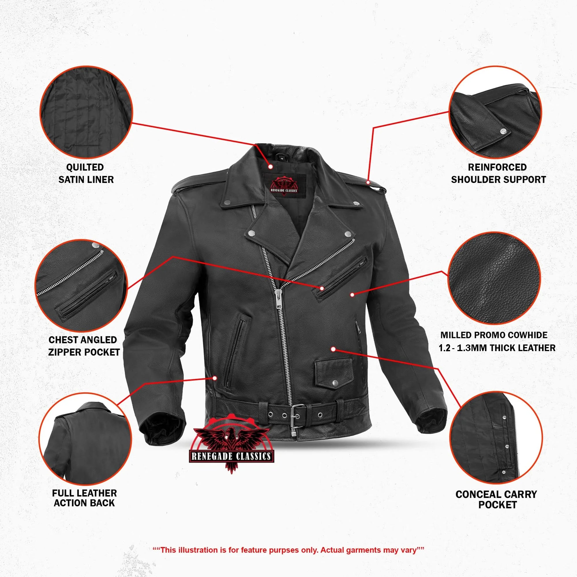 Dawn Rider™ Men's Leather Motorcycle Jacket