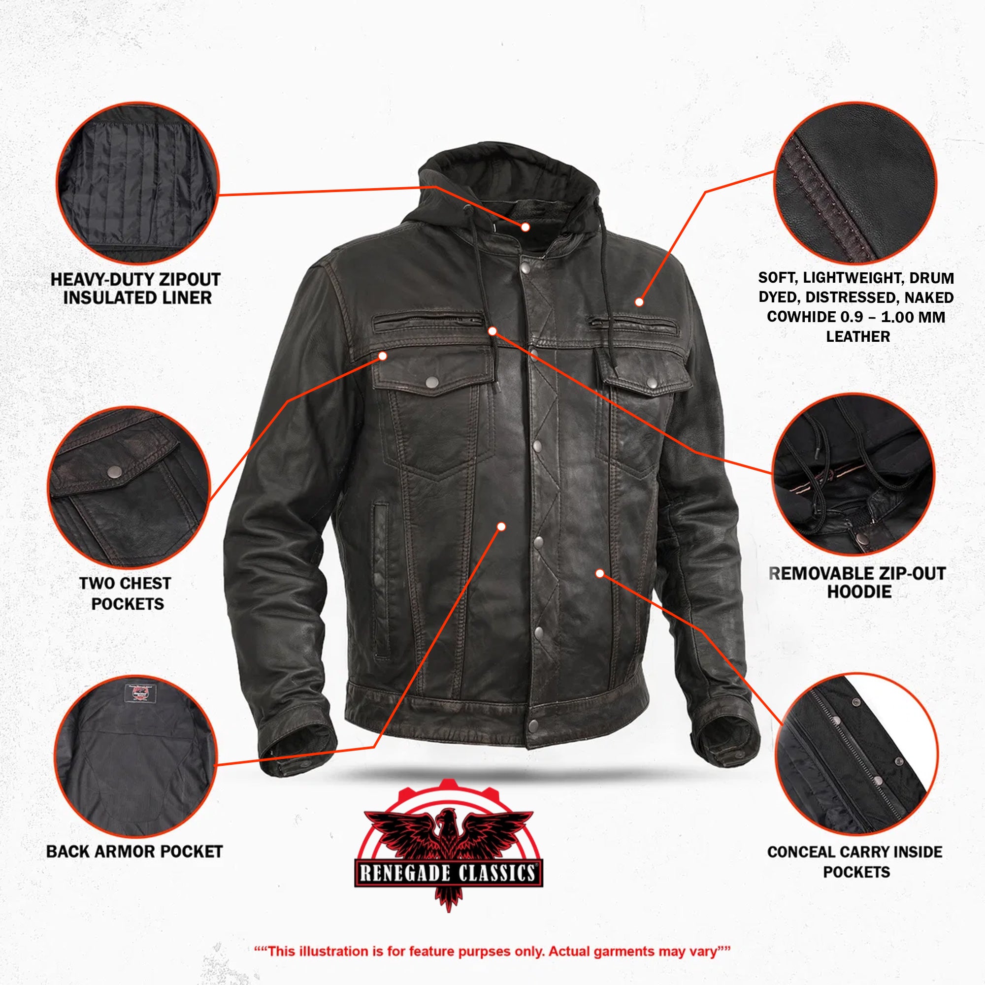 Vance™ Men's Leather Motorcycle Jacket