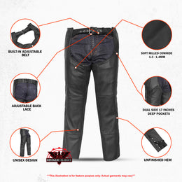 Galvon™ Unisex leather motorcycle chaps