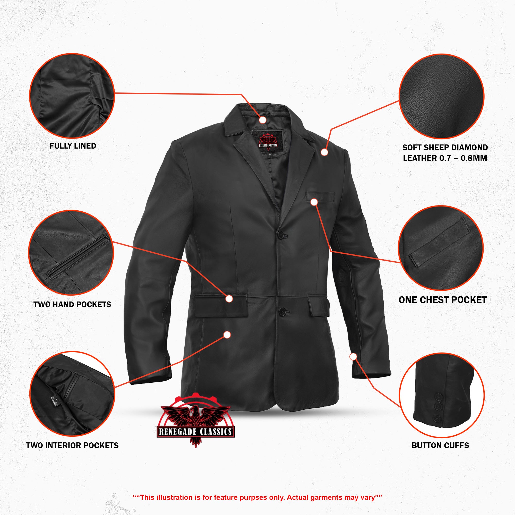 Bridgerton™ Men's Black Leather Blazer