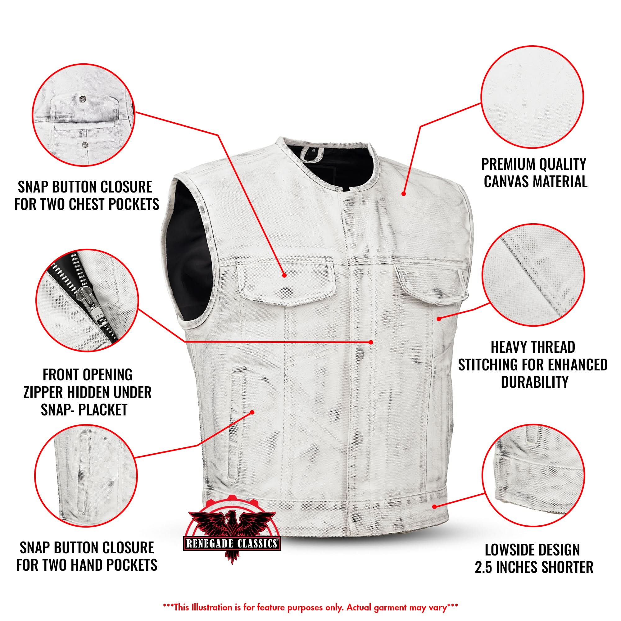 Casper™ Lowcut Mens Textile Motorcycle Vest