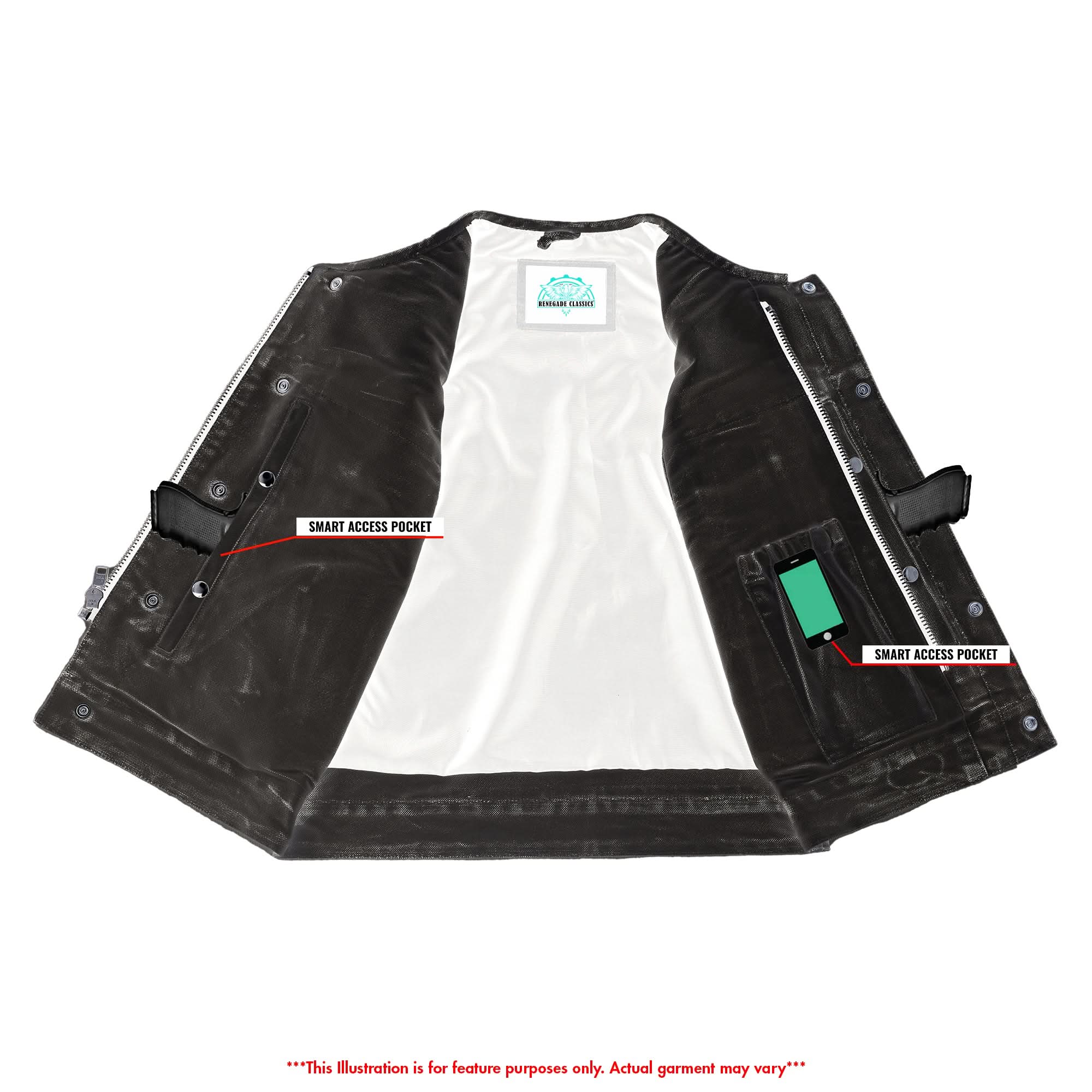 Casper™ Lowcut Mens Textile Motorcycle Vest