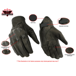 RazorRide™ Men's leather motorcycle gloves
