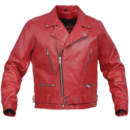 Crimson Firebrand™ Men’s Faux Leather Motorcycle Jacket