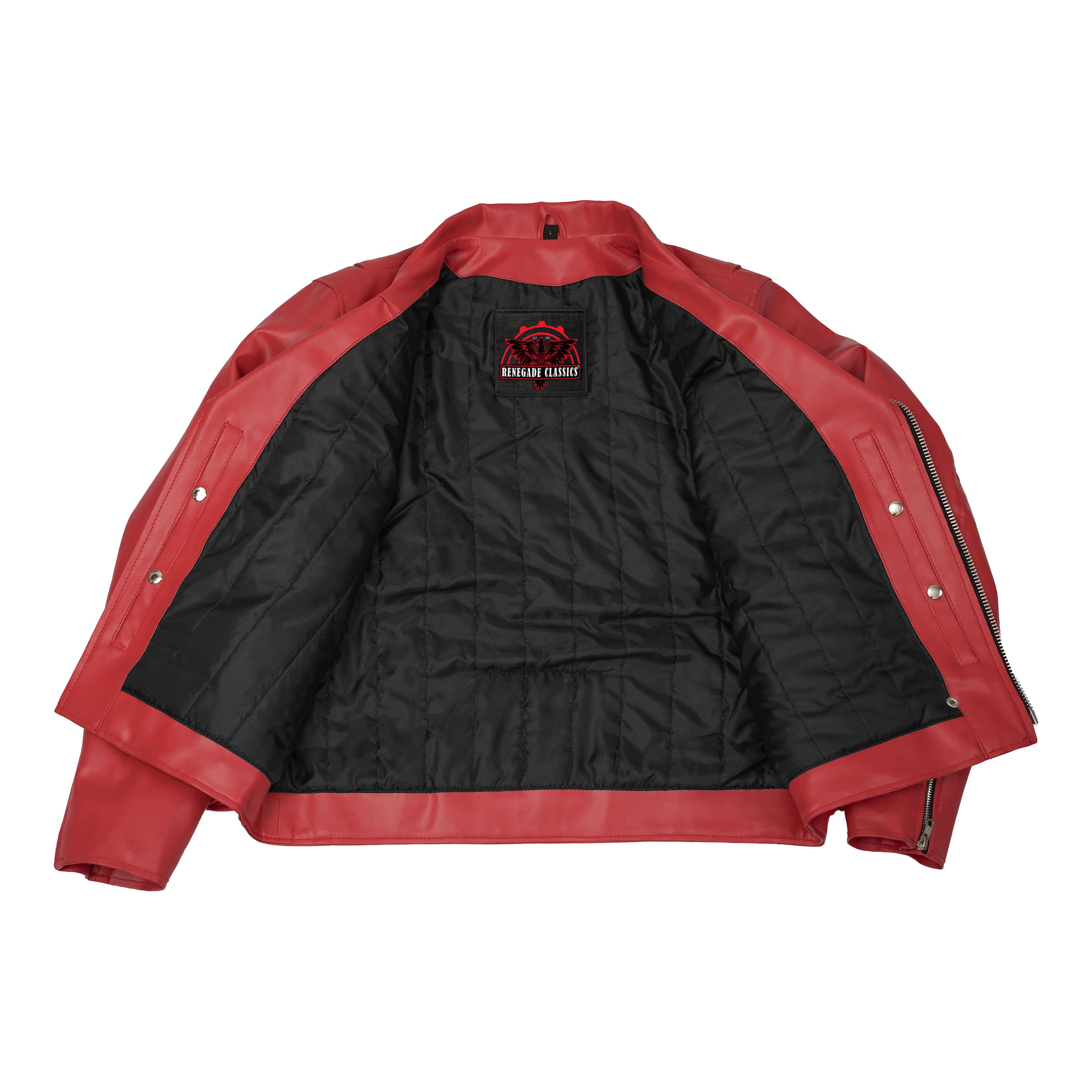 Crimson Firebrand™ Men’s Faux Leather Motorcycle Jacket