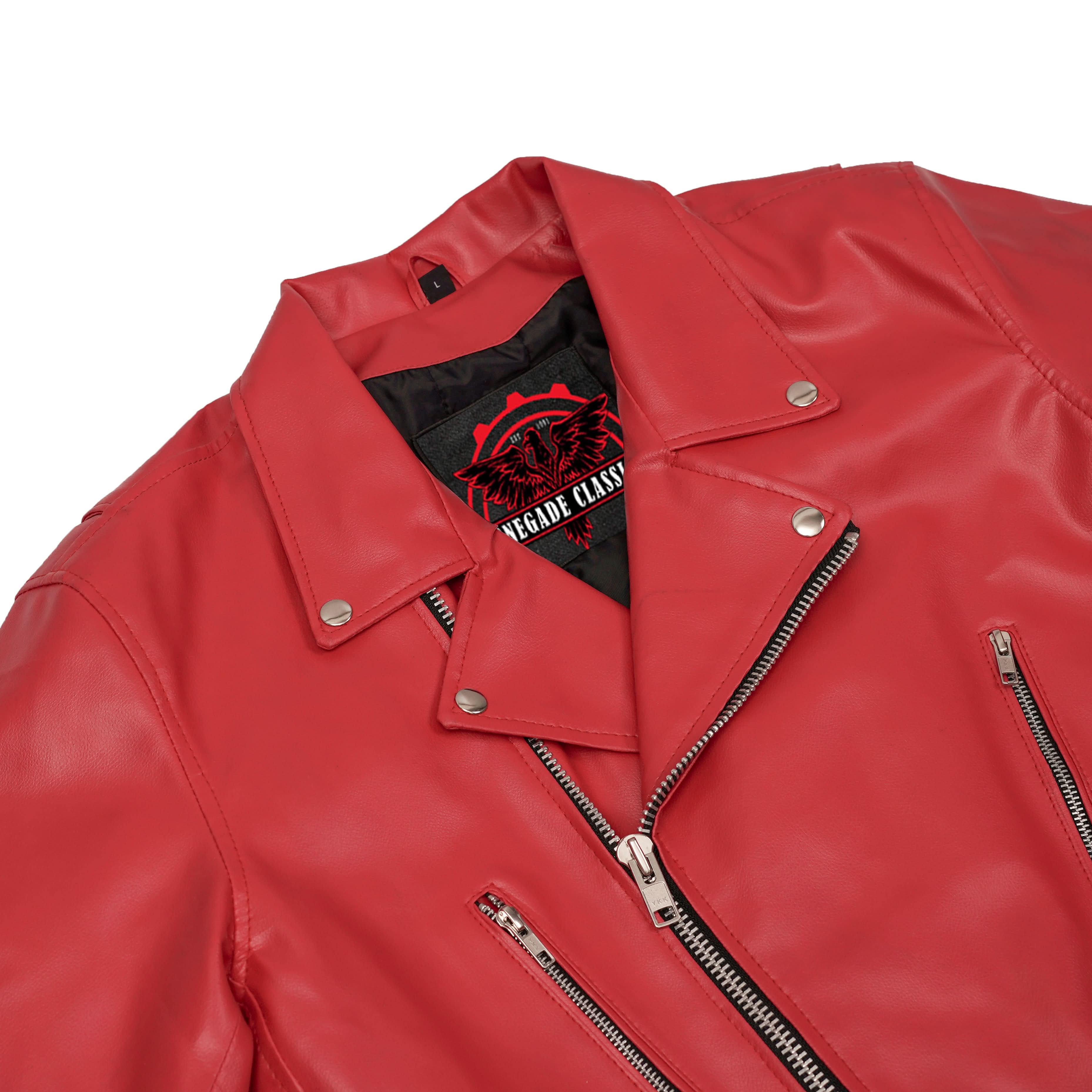 Crimson Firebrand™ Men’s Faux Leather Motorcycle Jacket
