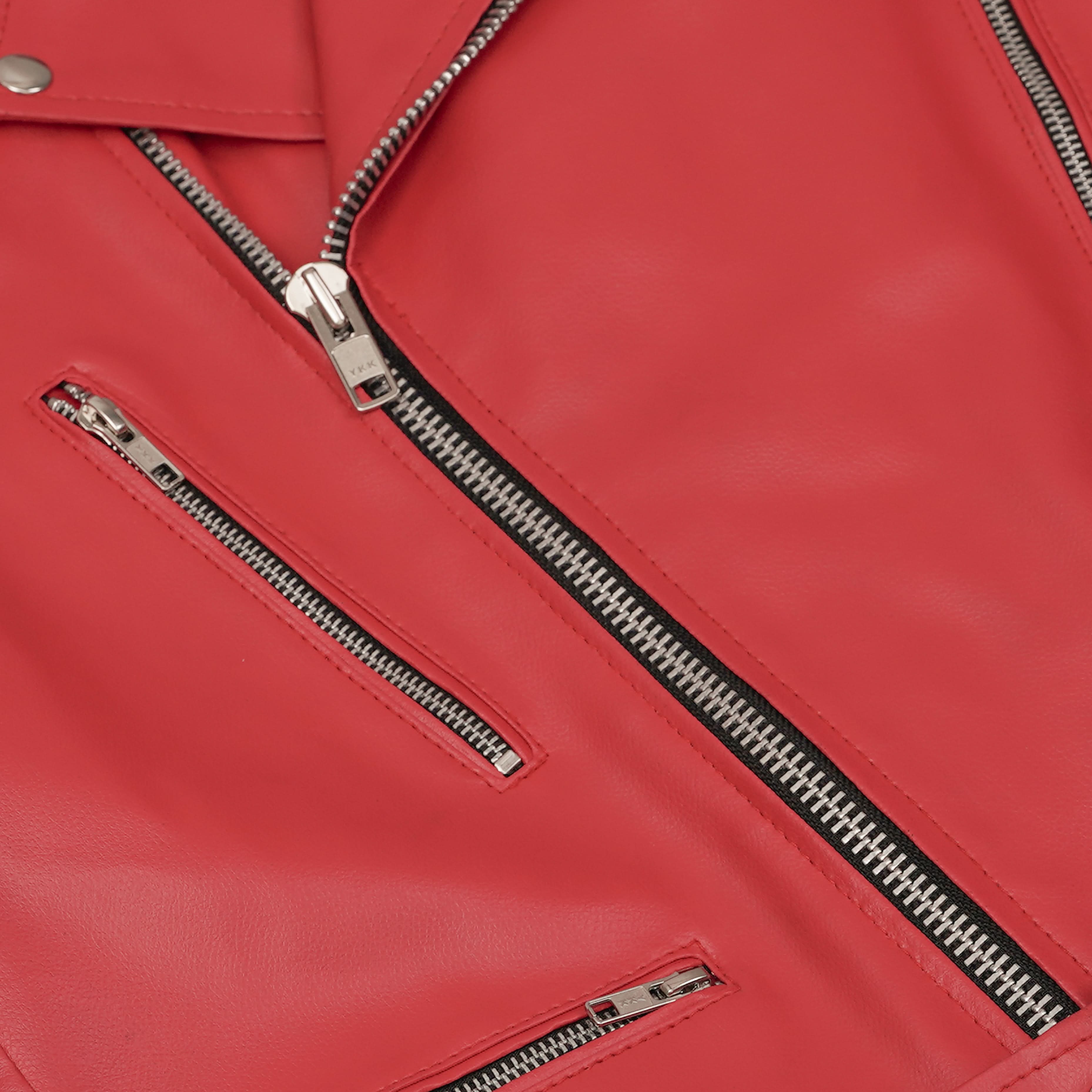 Crimson Firebrand™ Men’s Faux Leather Motorcycle Jacket