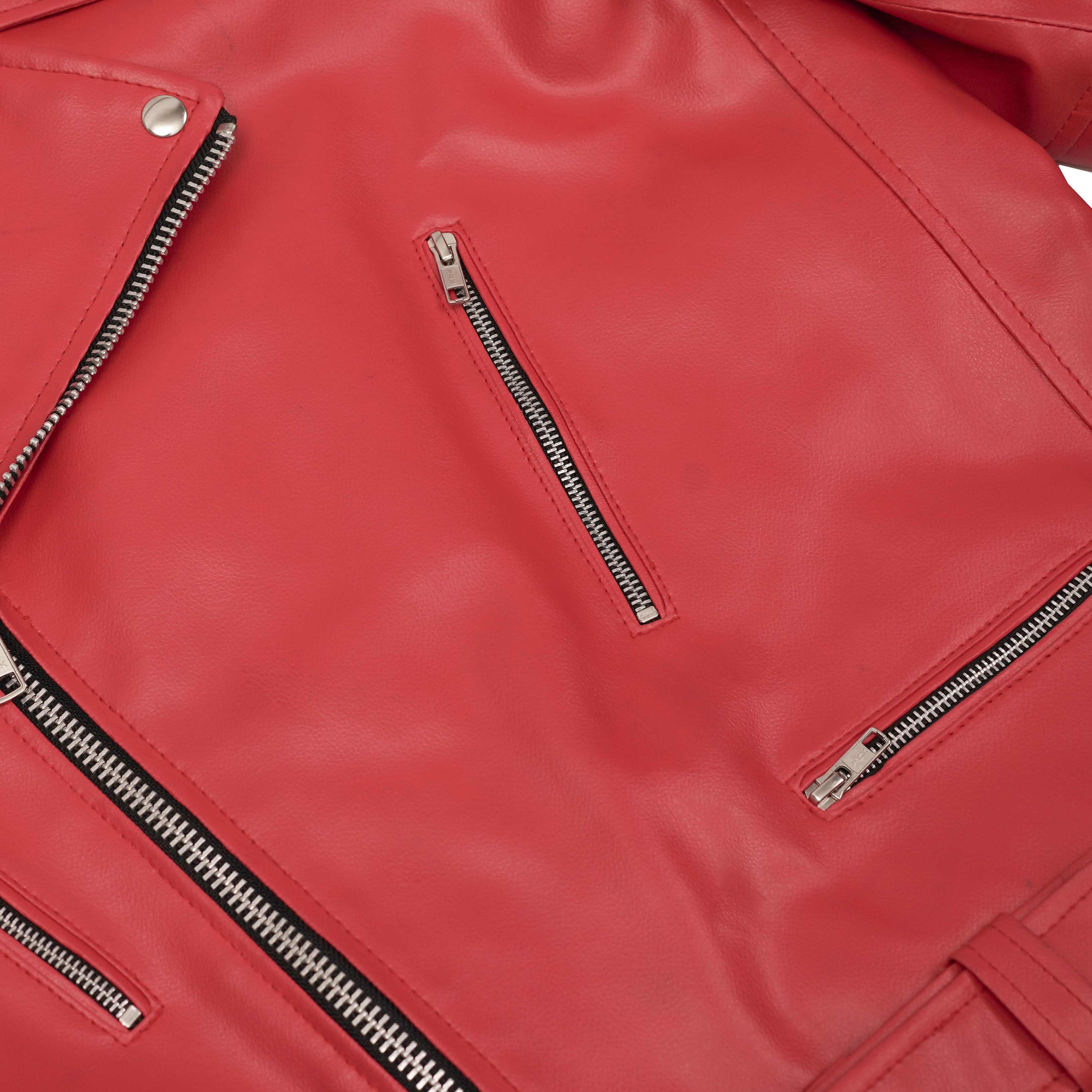 Crimson Firebrand™ Men’s Faux Leather Motorcycle Jacket