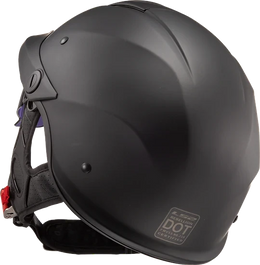 Rebellion Solid Half Motorcycle Helmet W/ SunShield Matte Black