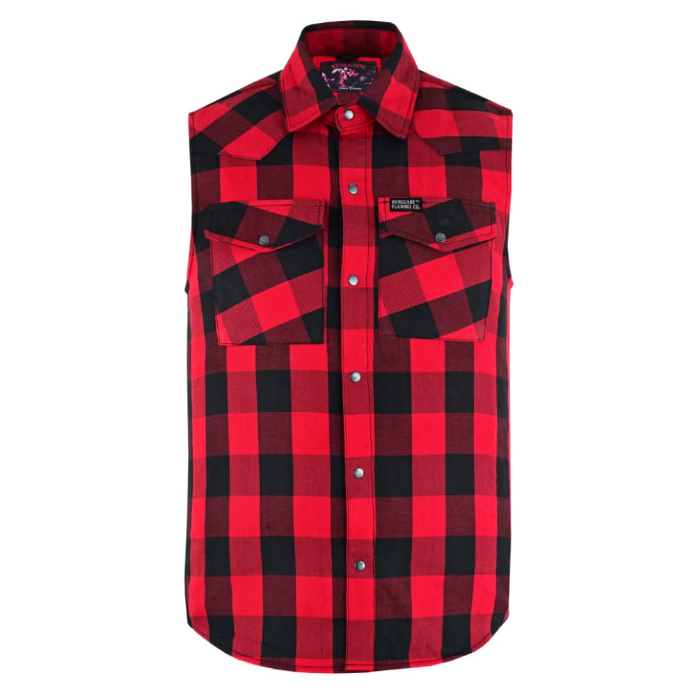 Red Rider Men's Sleeveless Red and Black Flannel Shirt Flannels Renegade Classics
