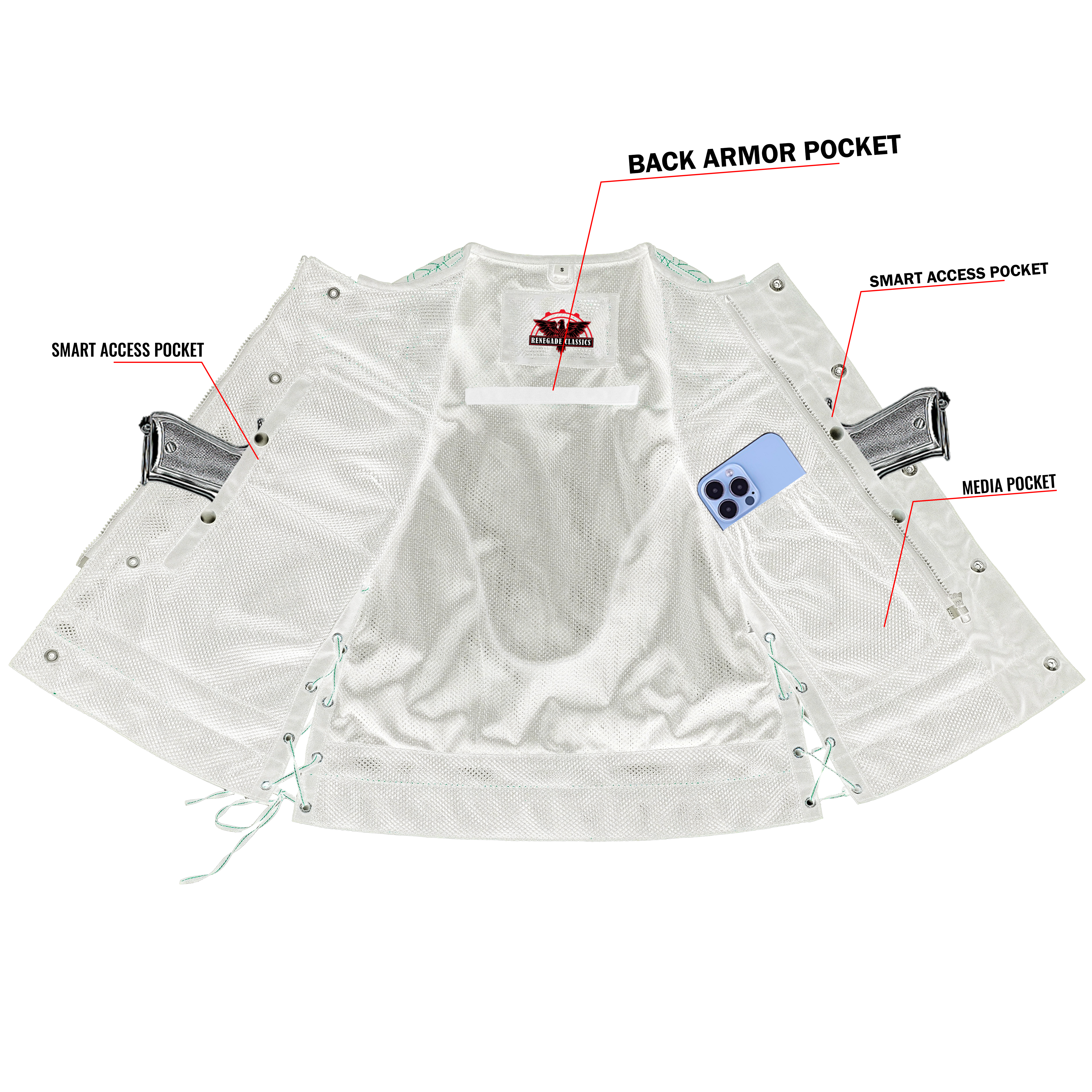 Rose Phantom™ Womens Mesh Motorcycle Vest
