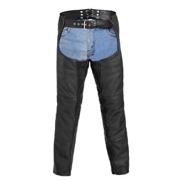 Ribbed Unisex Leather Motorcycle Chaps