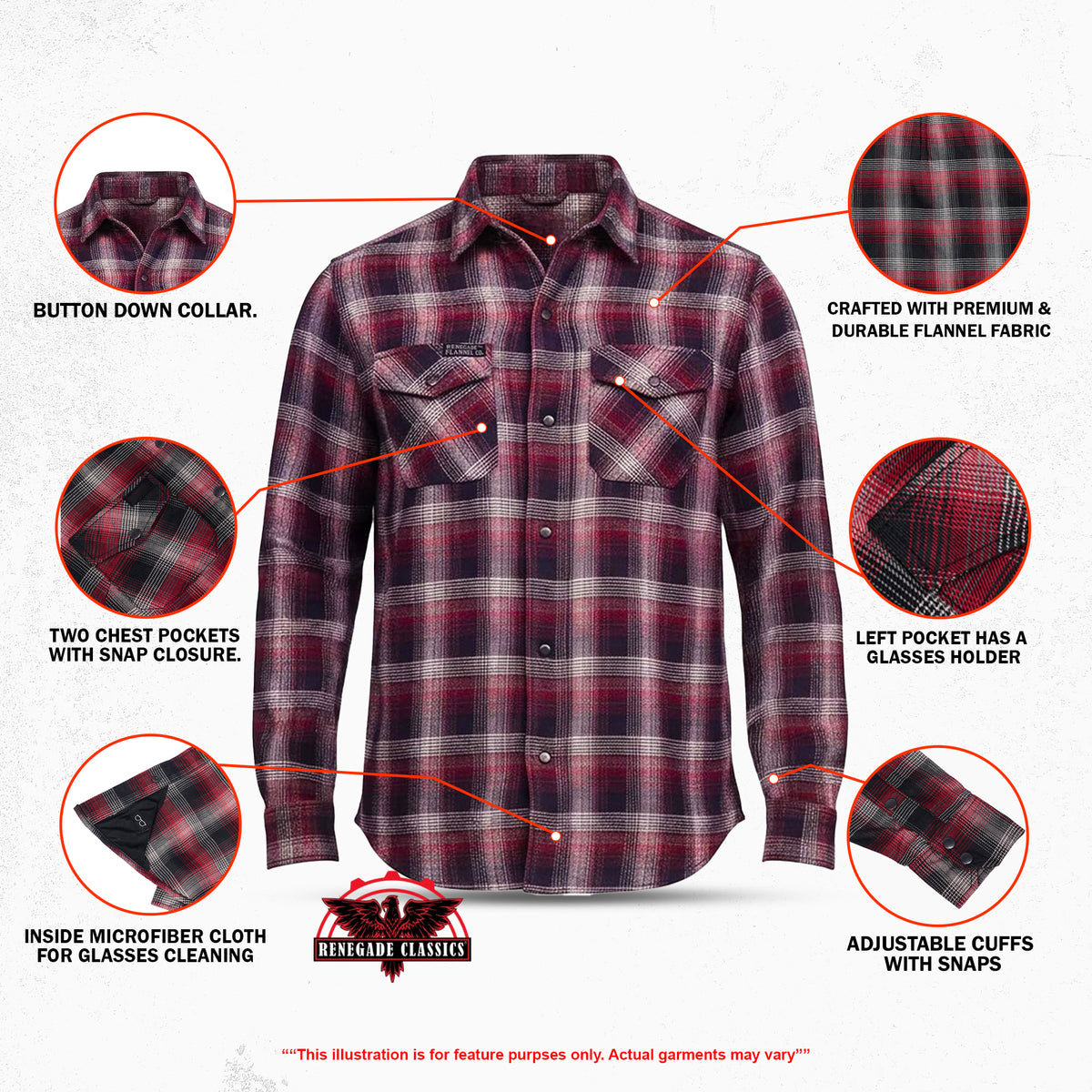 Riveter™ Men’s Maroon, Black, and White Flannel