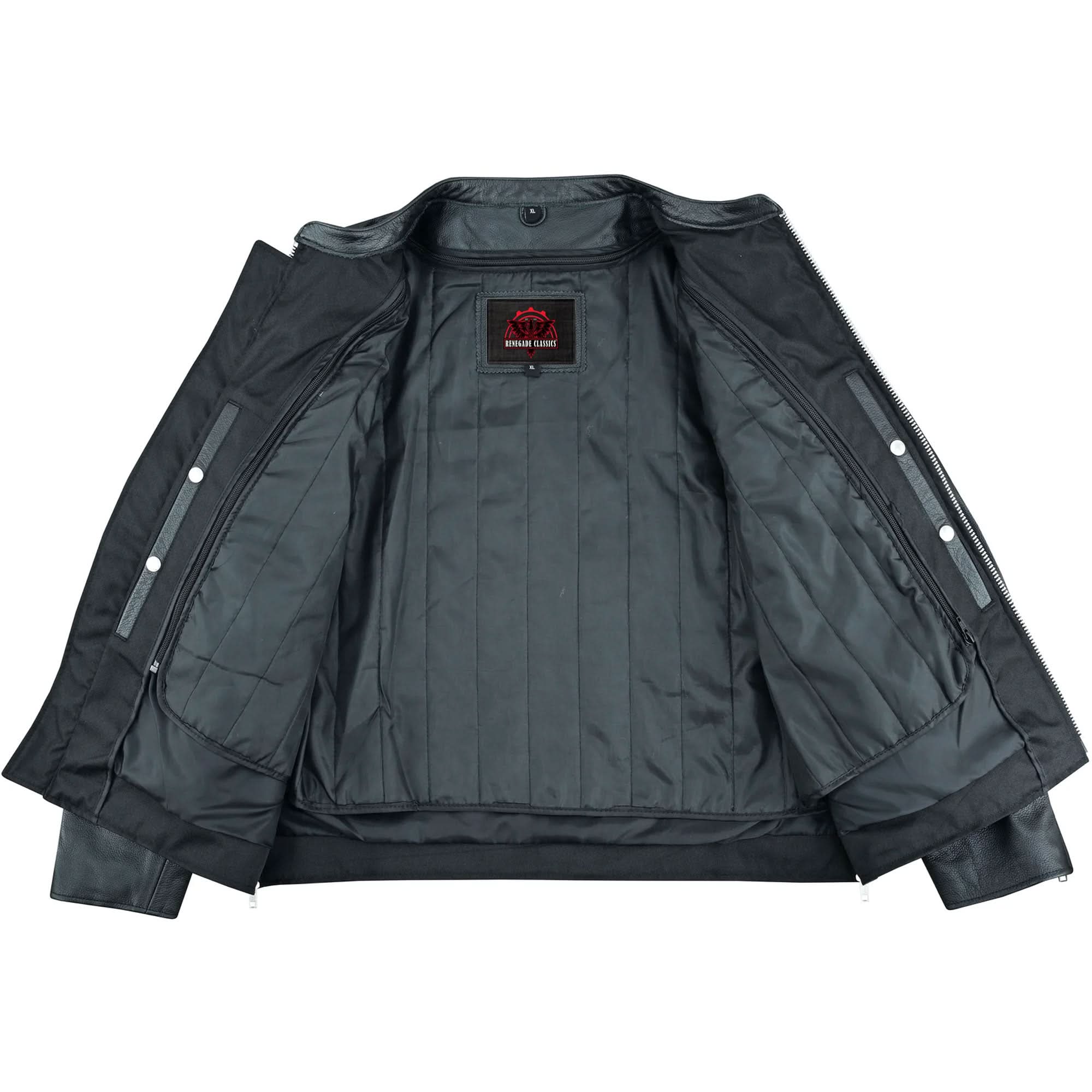 Rivo™ Men's  Black Leather Motorcycle Jacket