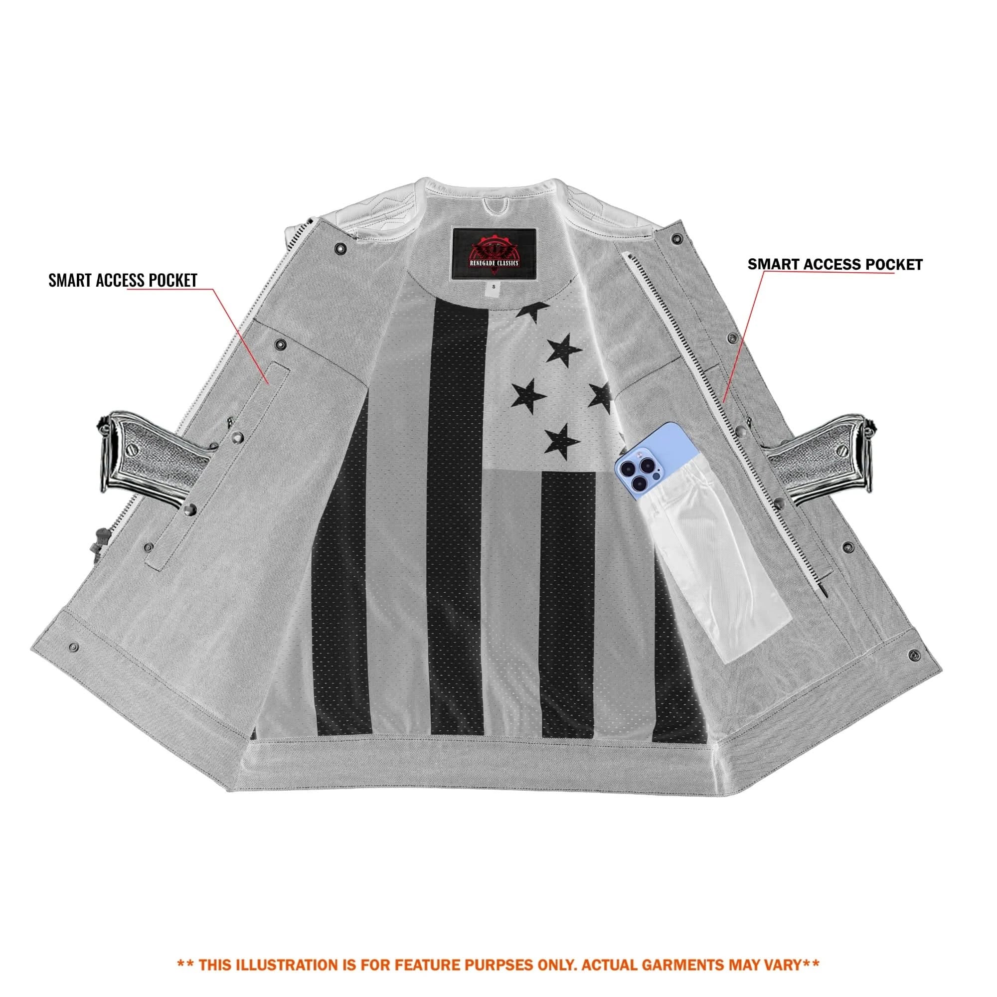 HiveOps Mens Denim Motorcycle Vest