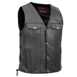 Rocker Mens Leather Motorcycle Vest