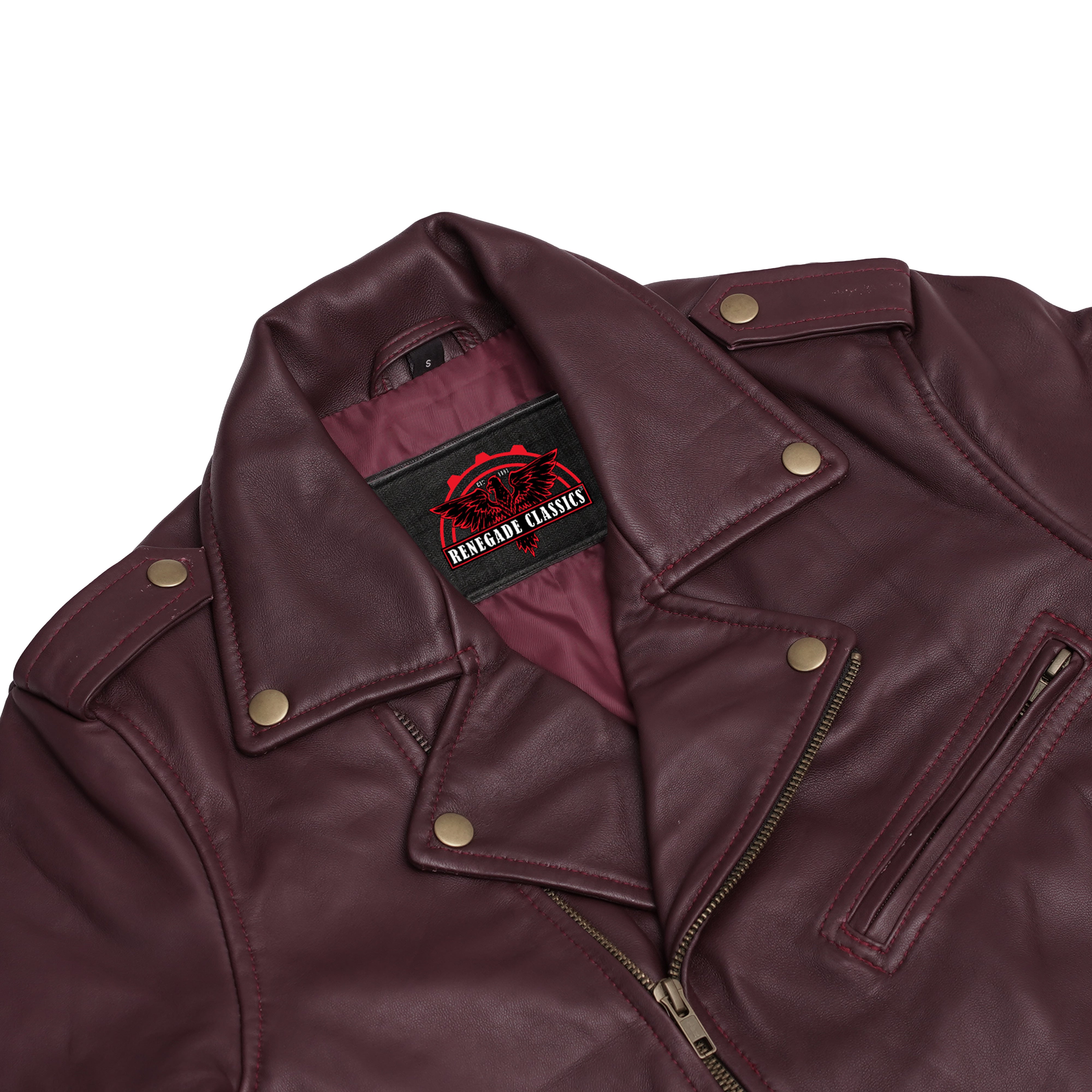 Rose Glow™ Women's Oxblood Fashion Leather Jacket