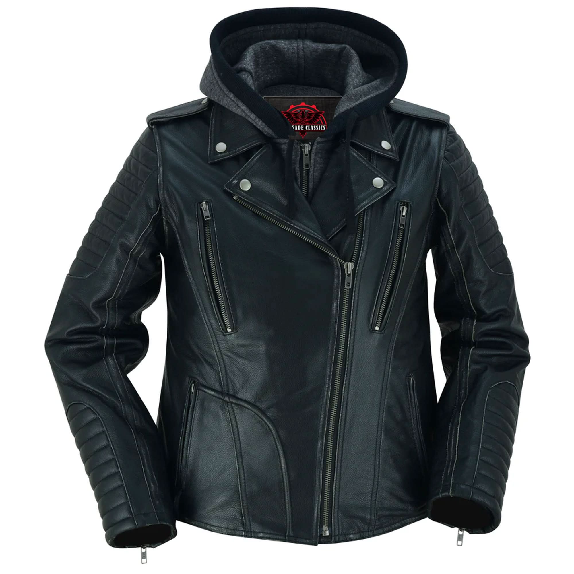 Rush Charm™ Women's Premium Cowhide Moto Jacket