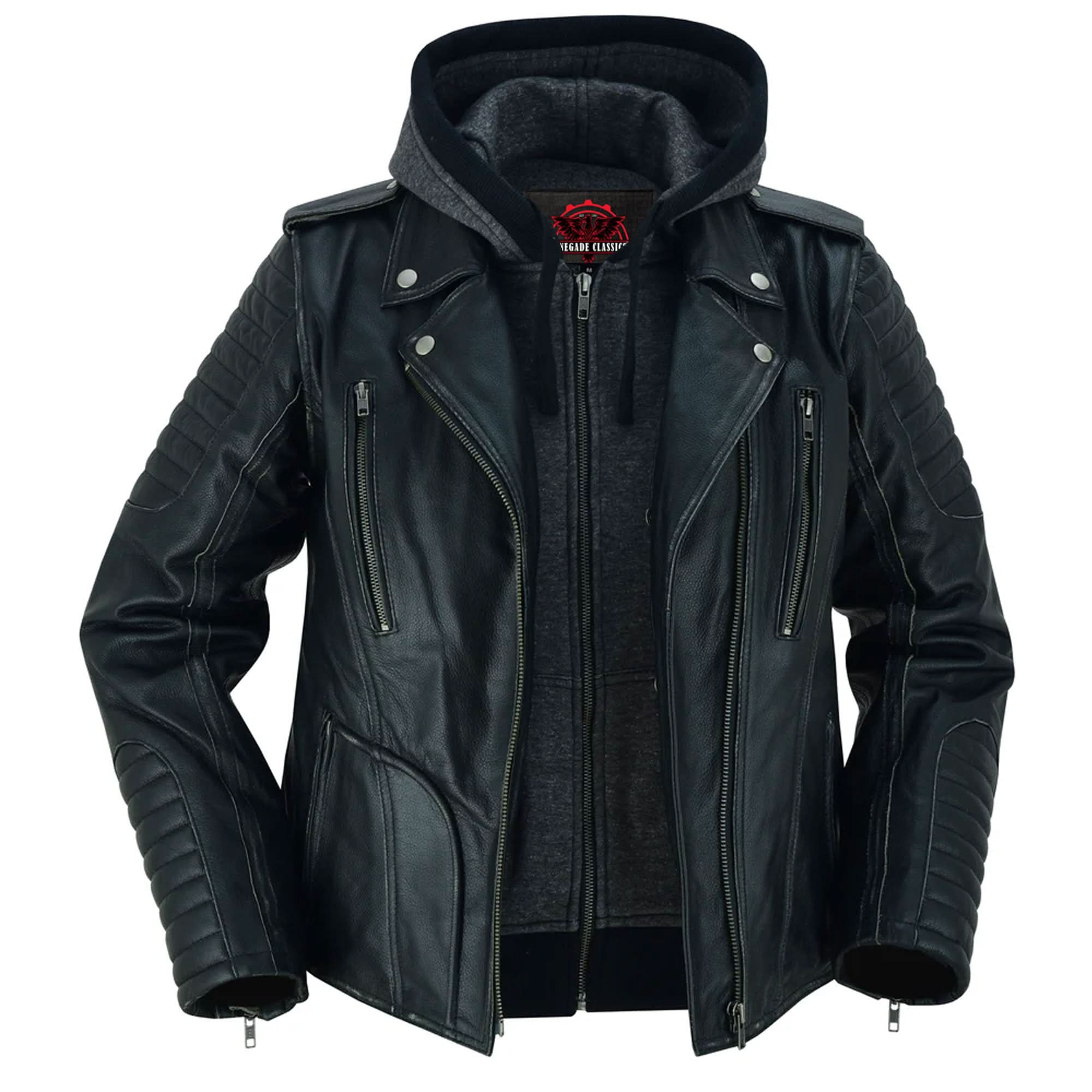 Rush Charm™ Women's Premium Cowhide Moto Jacket