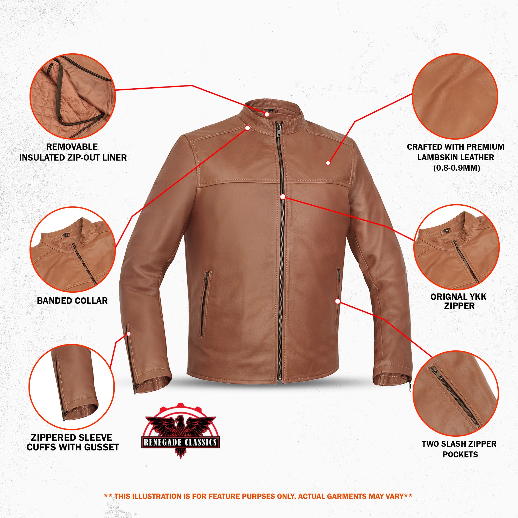Sahara™ Men's Brown Fashion Leather Jacket
