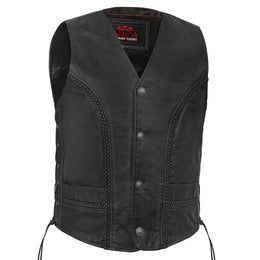 Homestead Men's Leather Motorcycle Vest