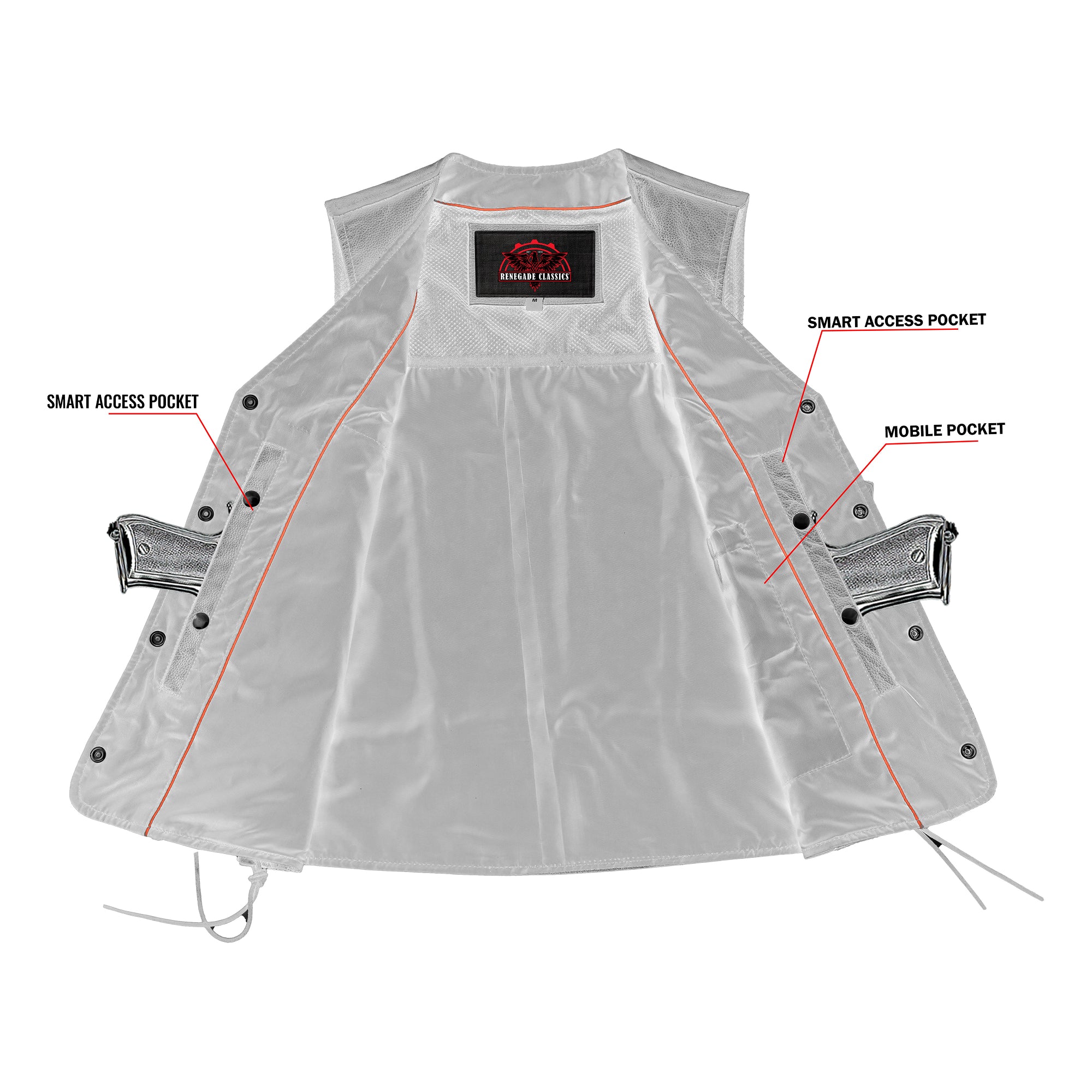Rustler Men's Black  Leather Motorcycle Vest