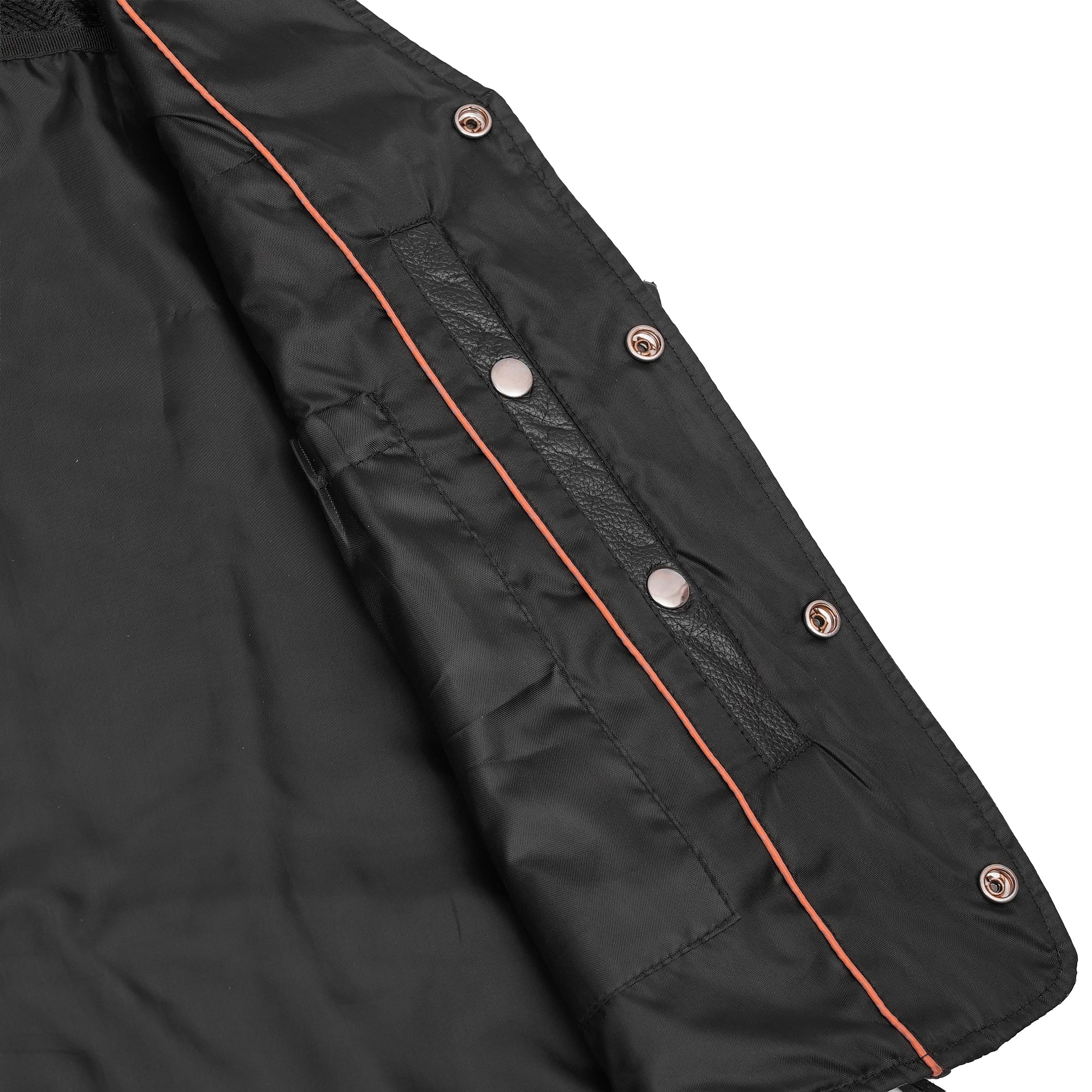 Rustler Men's Black  Leather Motorcycle Vest