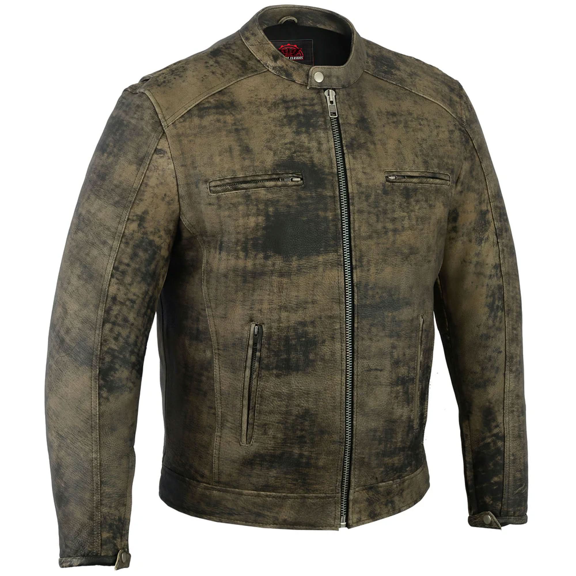 Ruston™ Men's Antique Brown Motorcycle Jacket