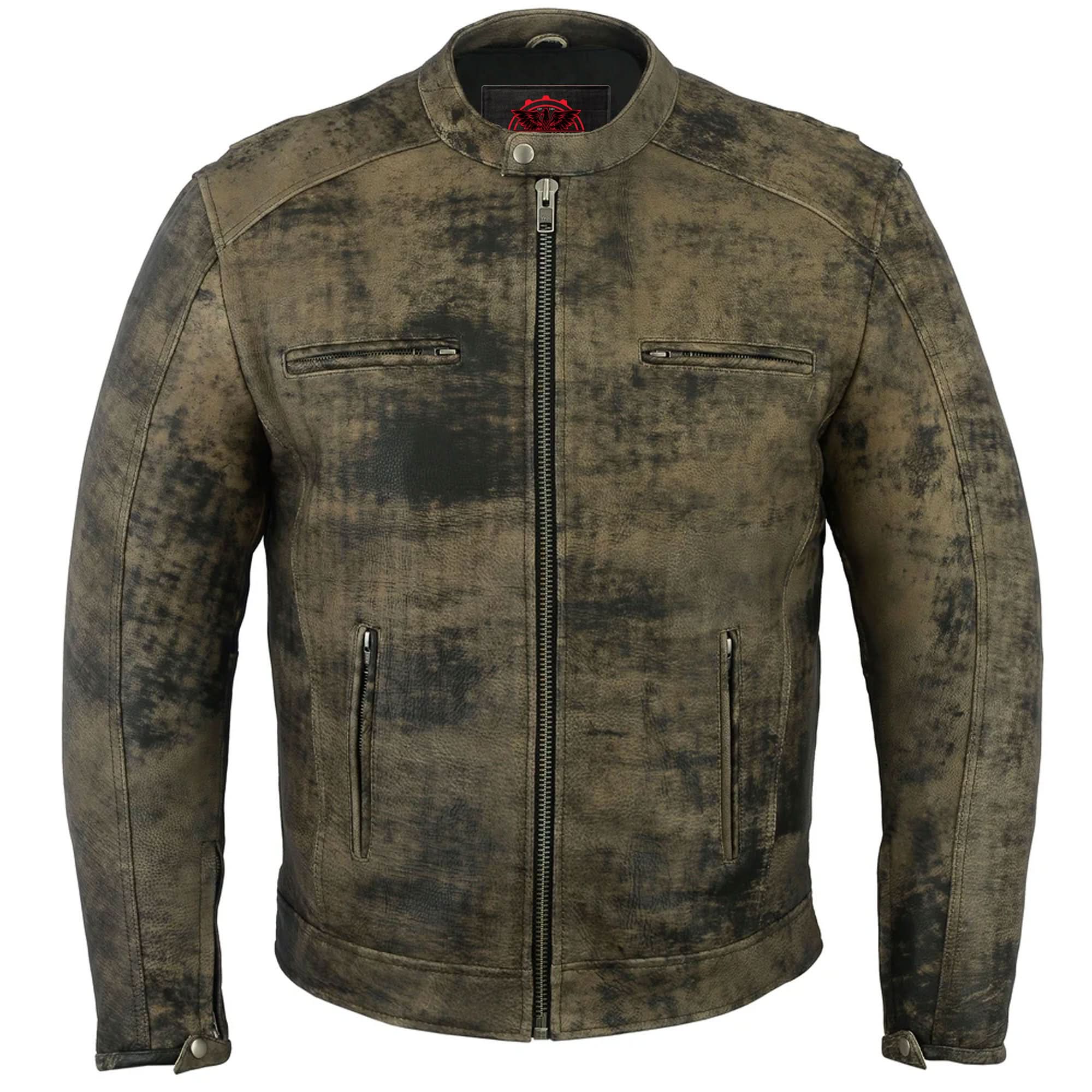 Ruston™ Men's Antique Brown Motorcycle Jacket