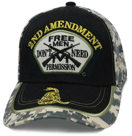 2nd Amendment Free Men Black Digital Camo Cap