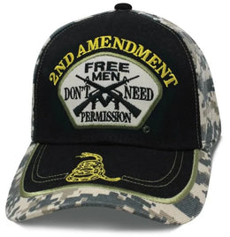2nd Amendment Free Men Black Digital Camo Cap
