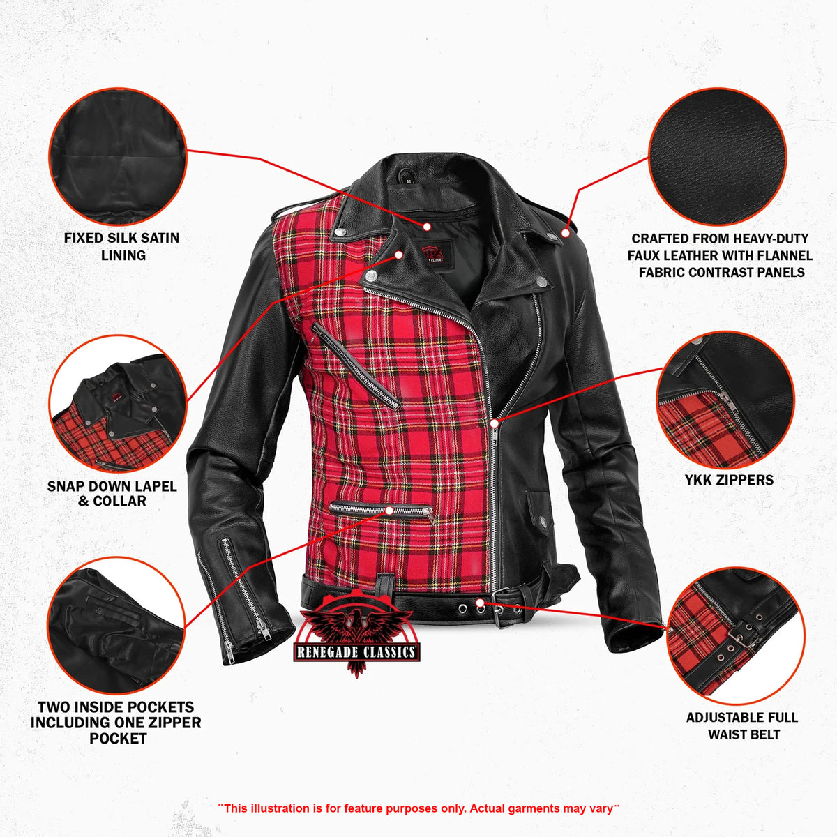 Aurelia Women’s Motorcycle Faux Leather Jacket - Features
