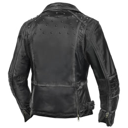 Shadow Stud Women’s Leather Motorcycle Jacket