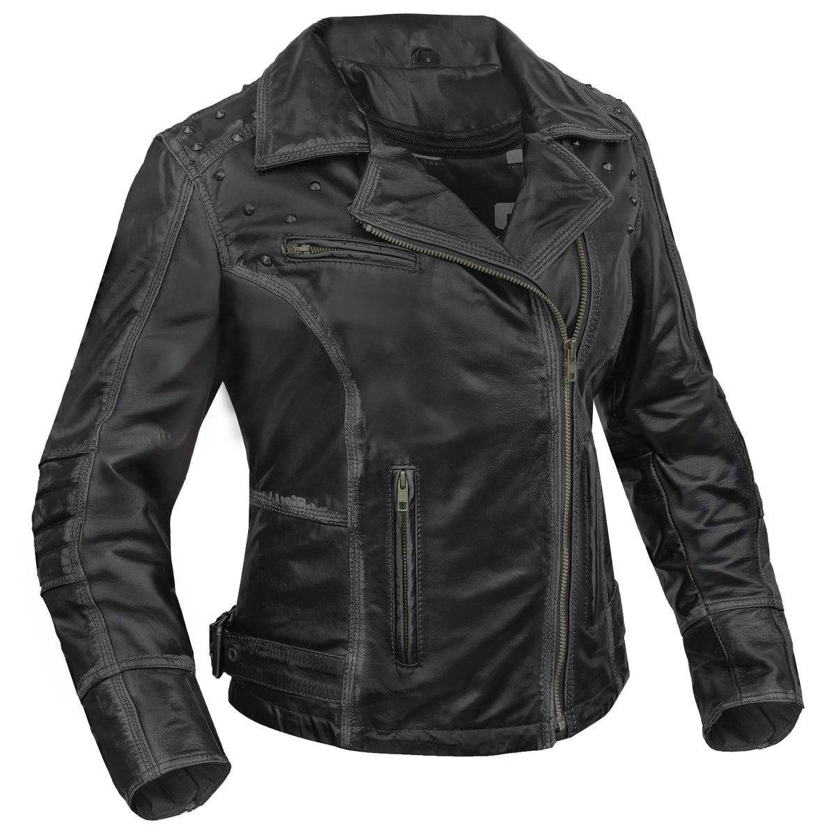Shadow Stud Women’s Leather Motorcycle Jacket