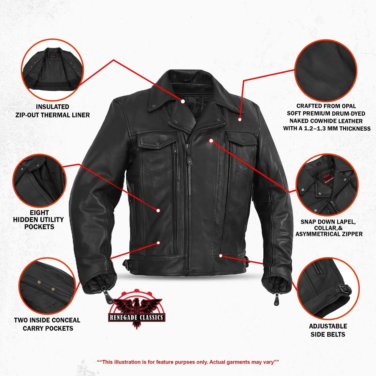 ShadowRider - Men's Leather Motorcycle Jacket