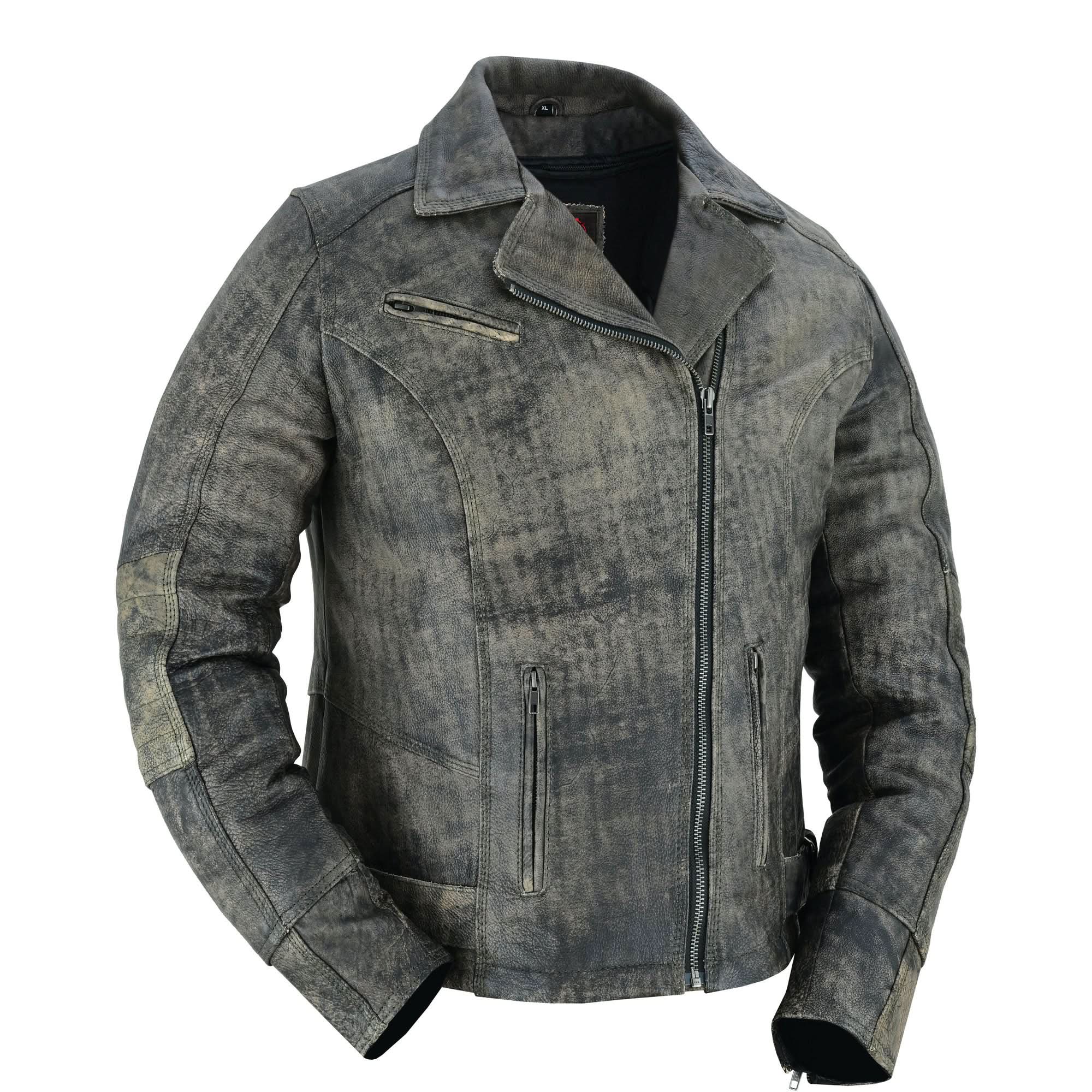 Shen™ Antique Brown Women's Leather Motorcycle Jacket