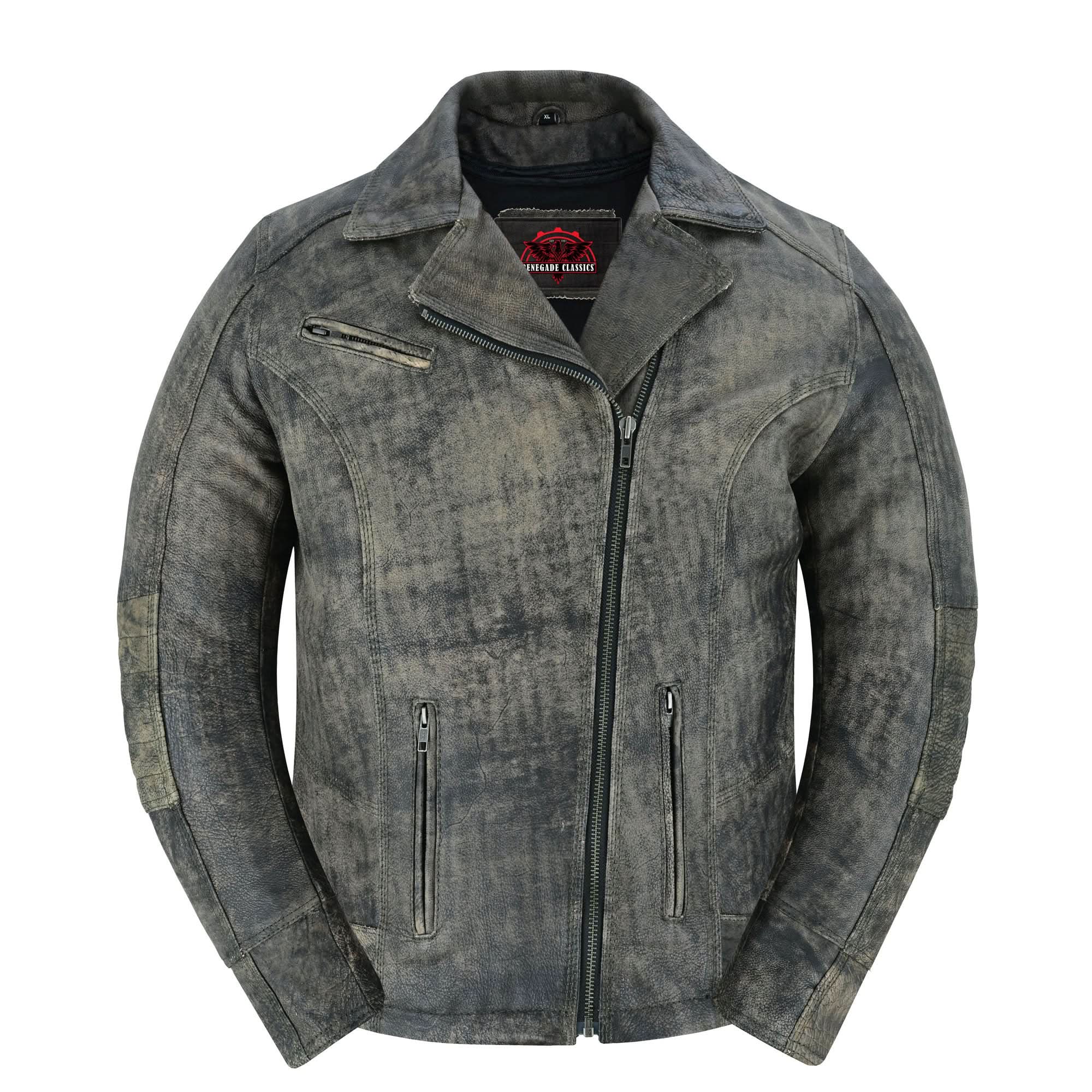 Shen™ Antique Brown Women's Leather Motorcycle Jacket